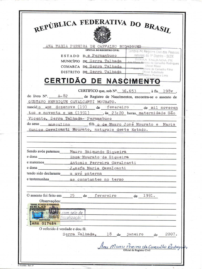 Certidão de Nascimento | PDF