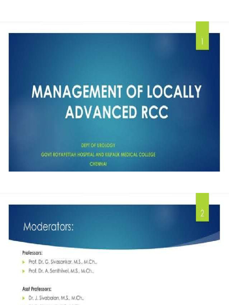 Management of Locally Advanced Renal Cell Carcinoma | PDF