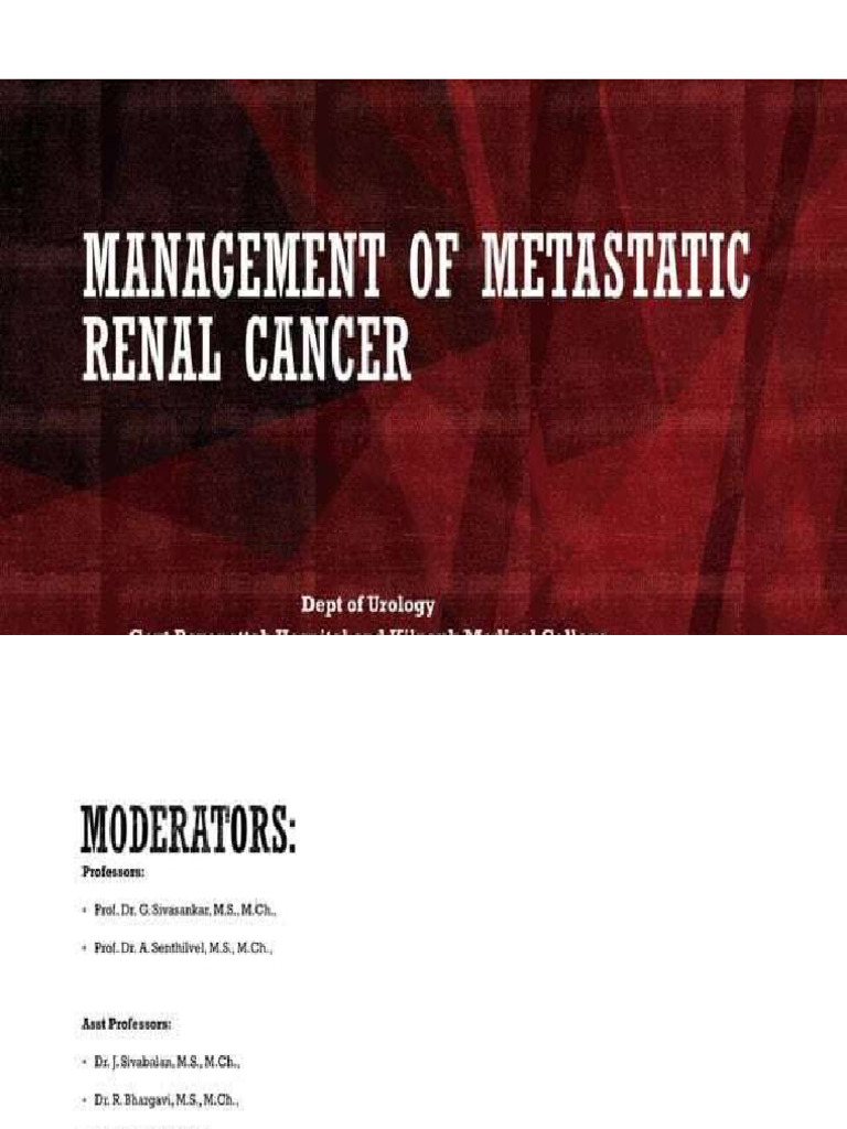 MANAGEMENT OF METASTASIS RENAL CELL CARCINOMA | PDF