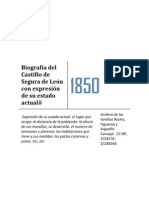 Biografía del Castillo de Segura de León con expresión de su estado actual