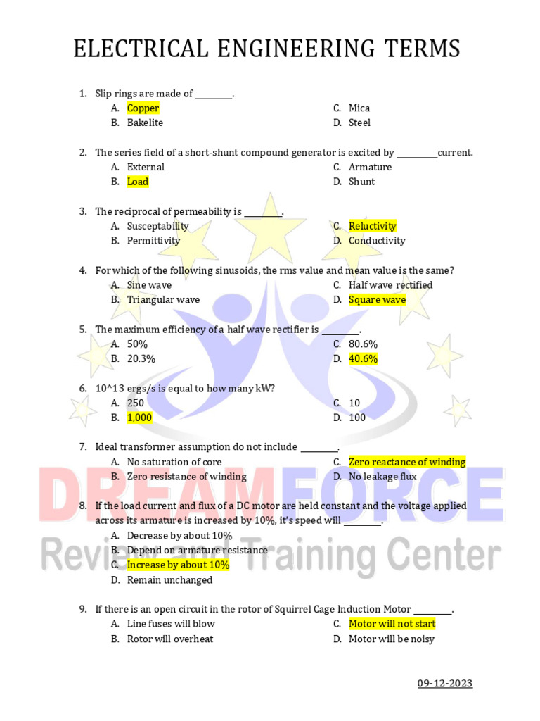 Key Electrical Engineering Terms Explained | PDF | Electric Motor ...