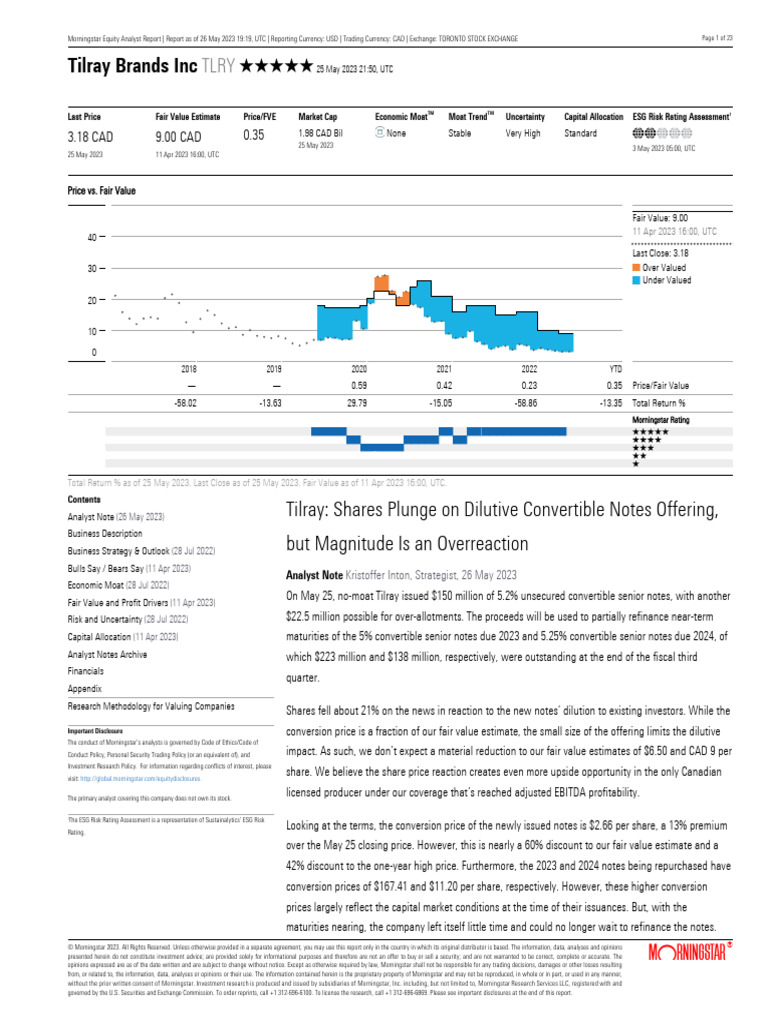 Morningstar Stock Analyst Report 05-26-2023 | PDF | Brand | Investing