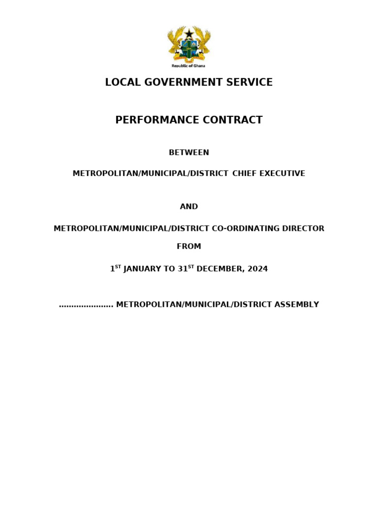 2024 Local Government Performance Contract | PDF | Evaluation ...