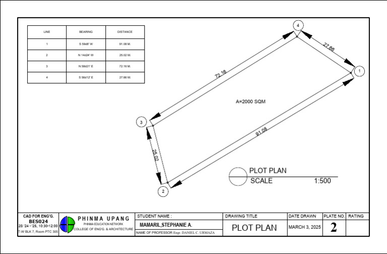 CAD Plot Plan for Engineering Project | PDF
