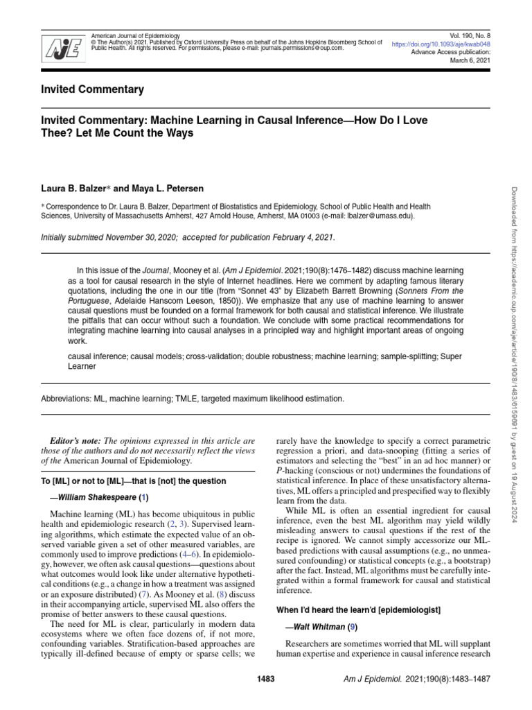 Invited Commentary - Machine Learning in Causal Inference-How Do I Love ...