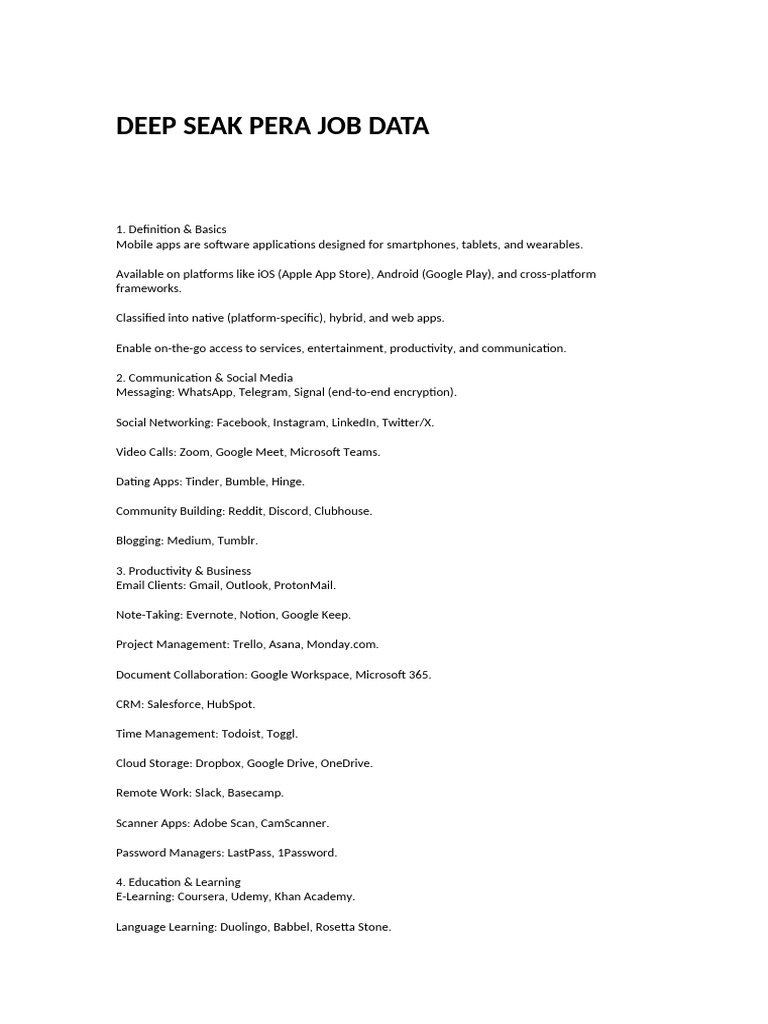 Deep Seak Pera Job Data | PDF | Artificial Intelligence | Intelligence (AI)  & Semantics