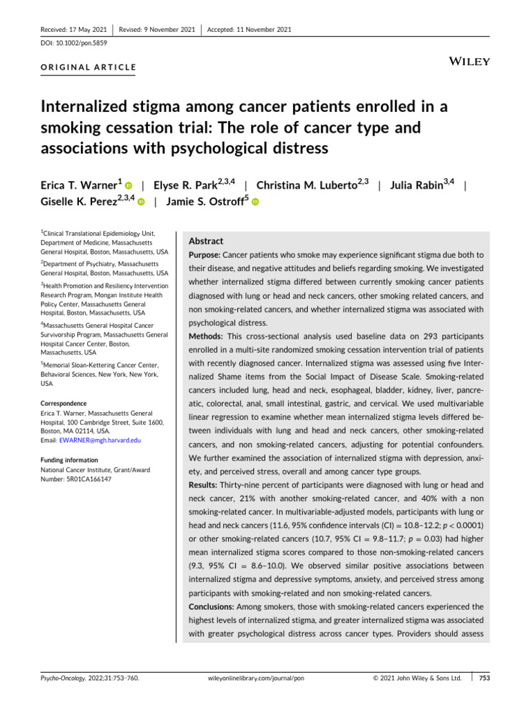 EBSCO FullText 2024 02 02 | PDF | Cancer | Social Stigma