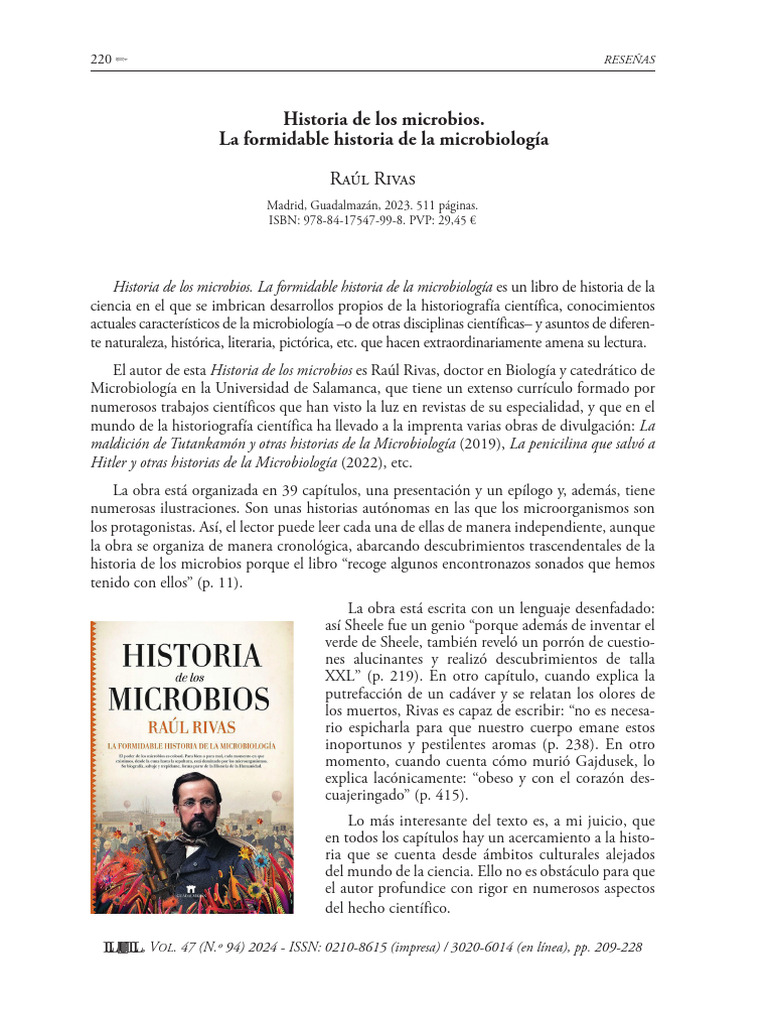 Historia de los microbios: Reseña de Rivas | PDF | Productos cosméticos ...