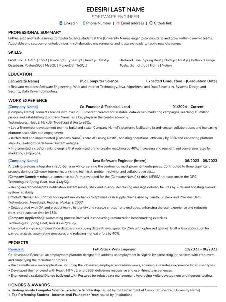 Edesiri's Software Engineering Portfolio | PDF | Postgre Sql | Software