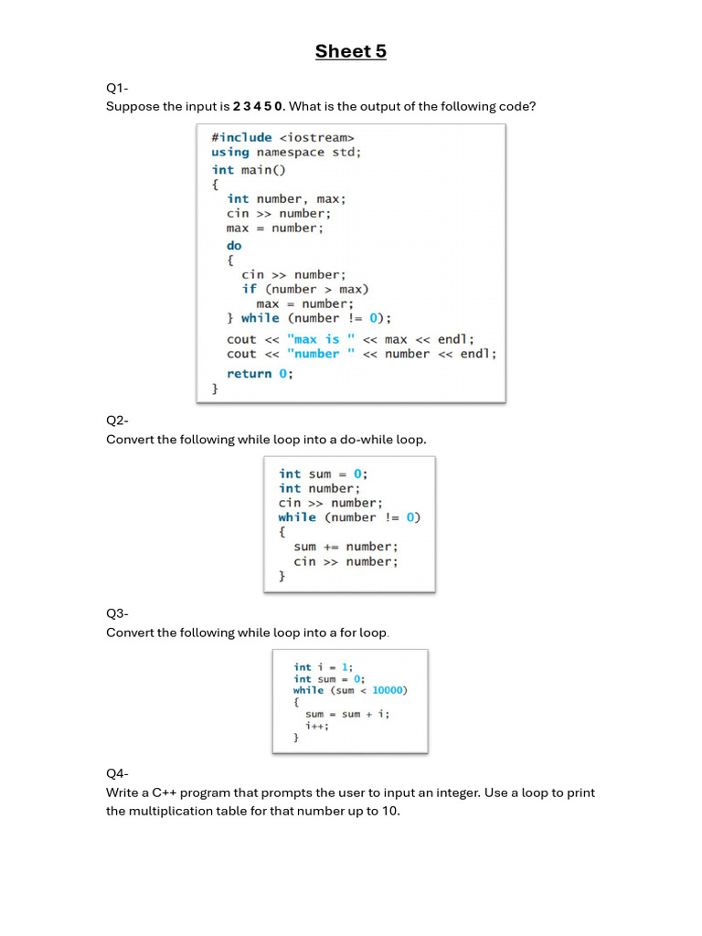 sheet 5 | PDF