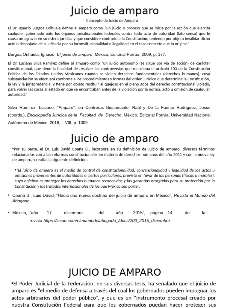 Definición y Marco del Juicio de Amparo | PDF | Caso de ley | Constitución