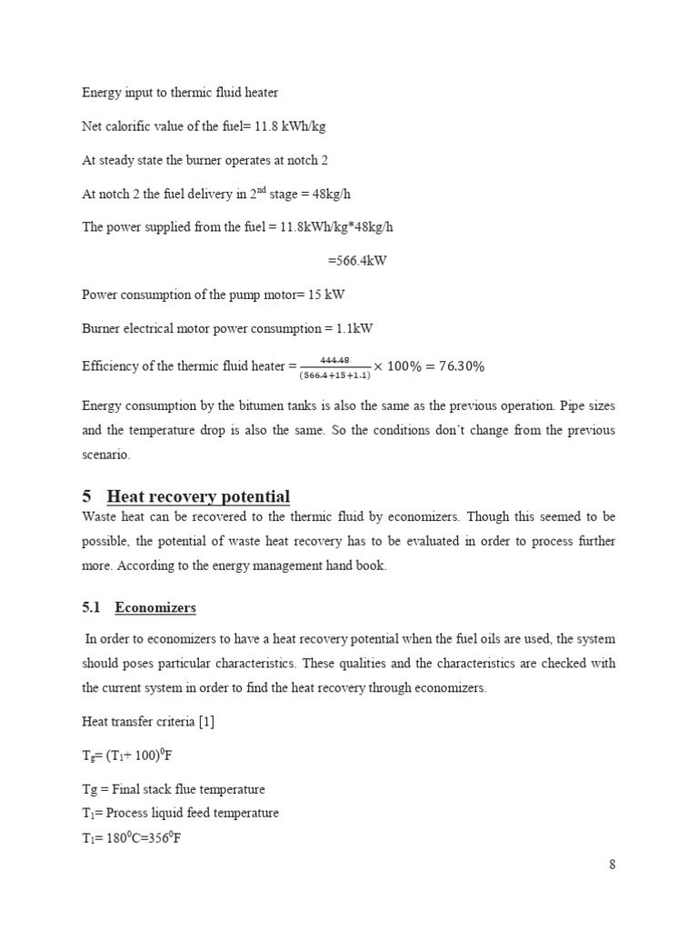 Thermic Fluid Heater Efficiency Analysis | PDF