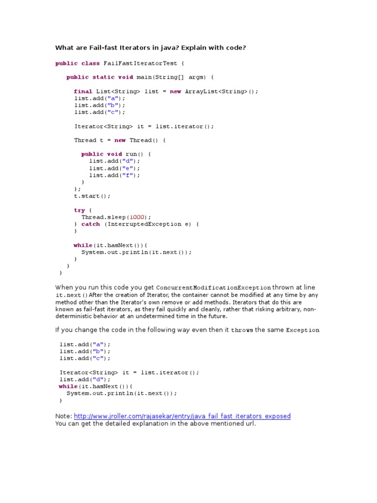 Public Class Public Static Void Final New: What Are Fail-Fast Iterators ...