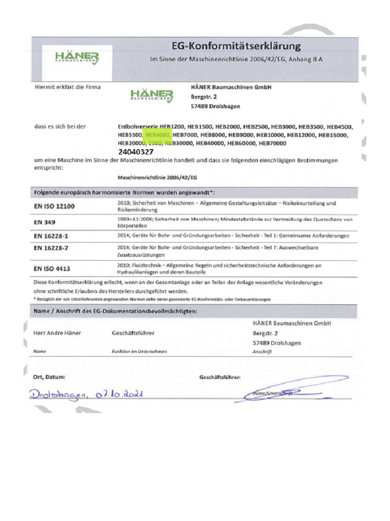 Häner HEB 6000 2024 | PDF