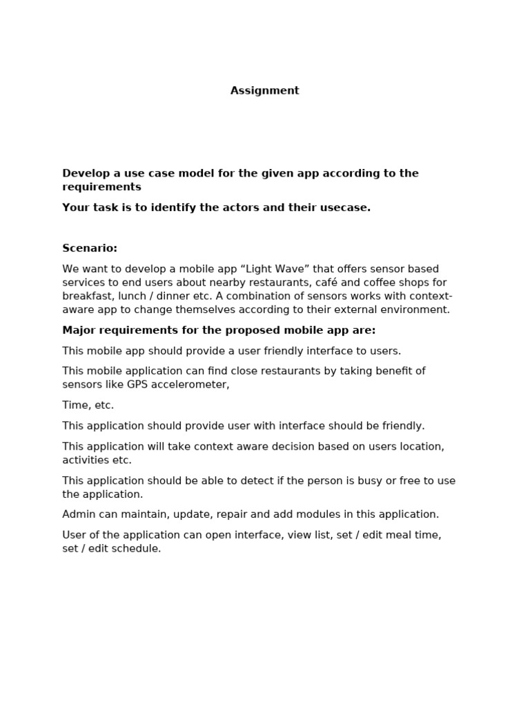 Use Case Assignmnet | PDF