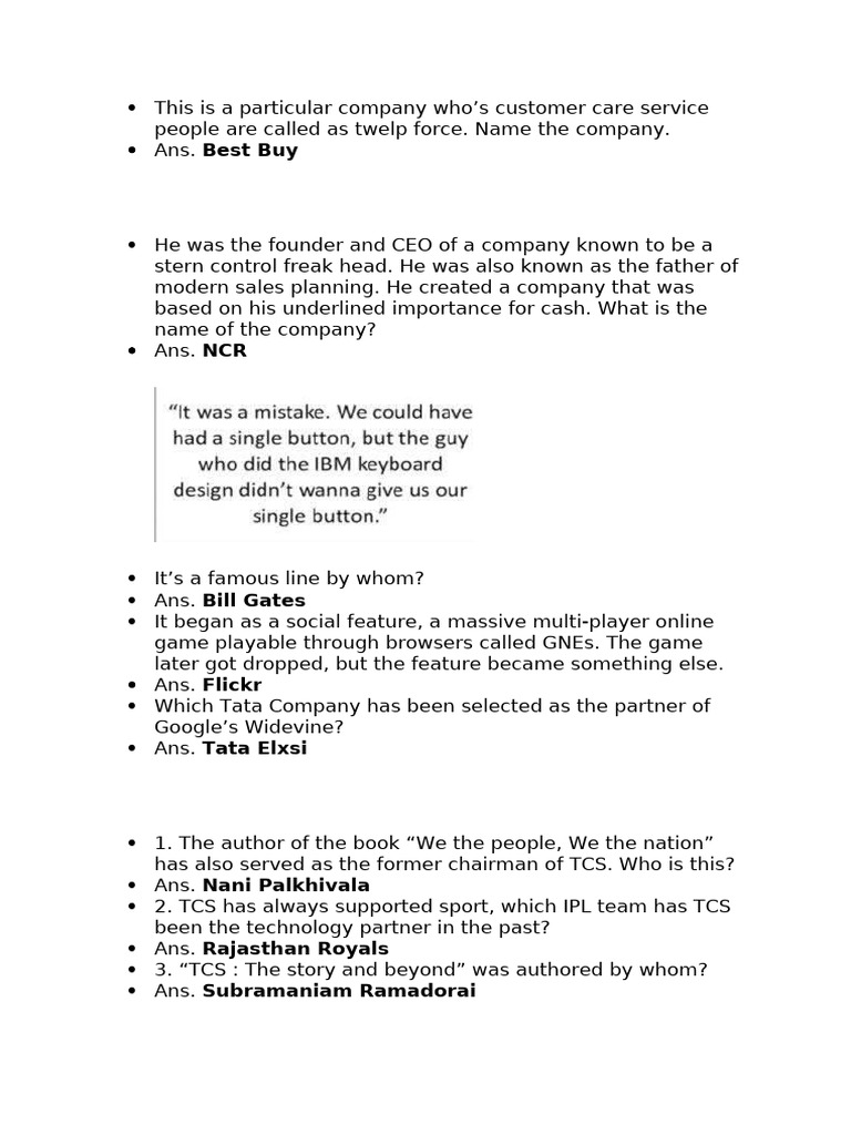 TCS Inquizitive Quiz Questions & Answers | PDF - Scribd