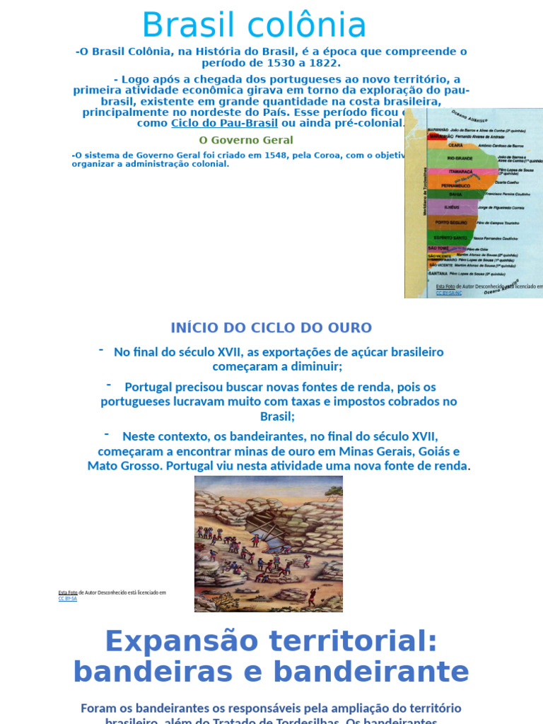 Resumo do Brasil Colônia: 1530-1822 | PDF | Brasil | Portugal