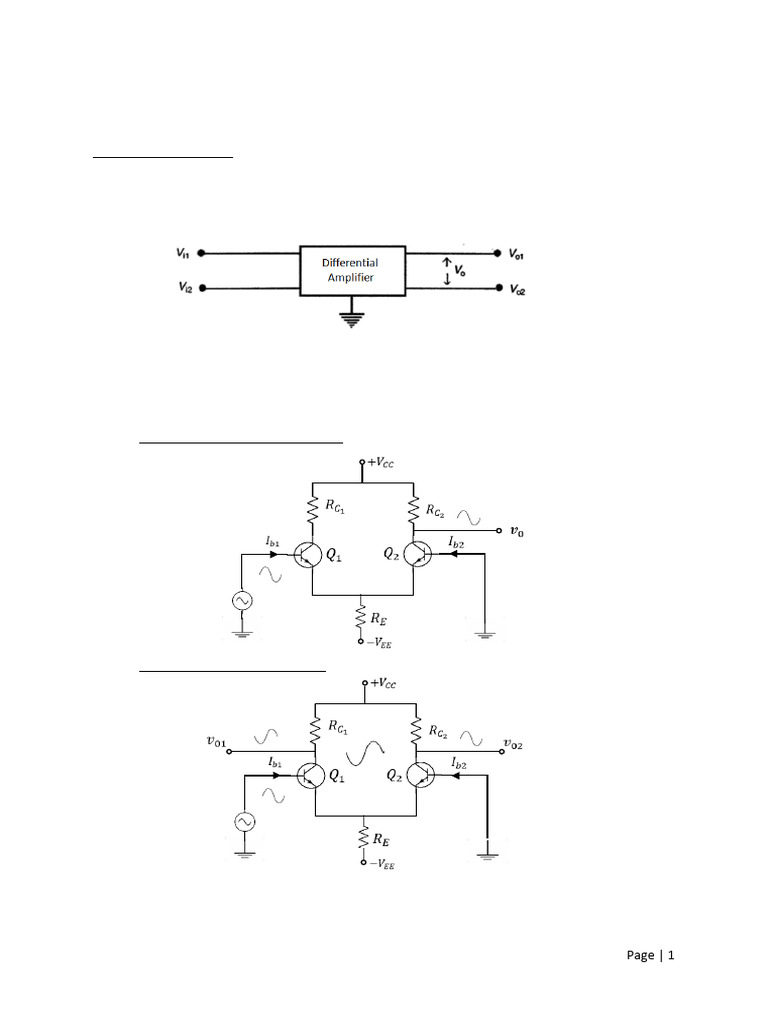 Differential Amplifier Overview and Analysis | PDF | Operational ...