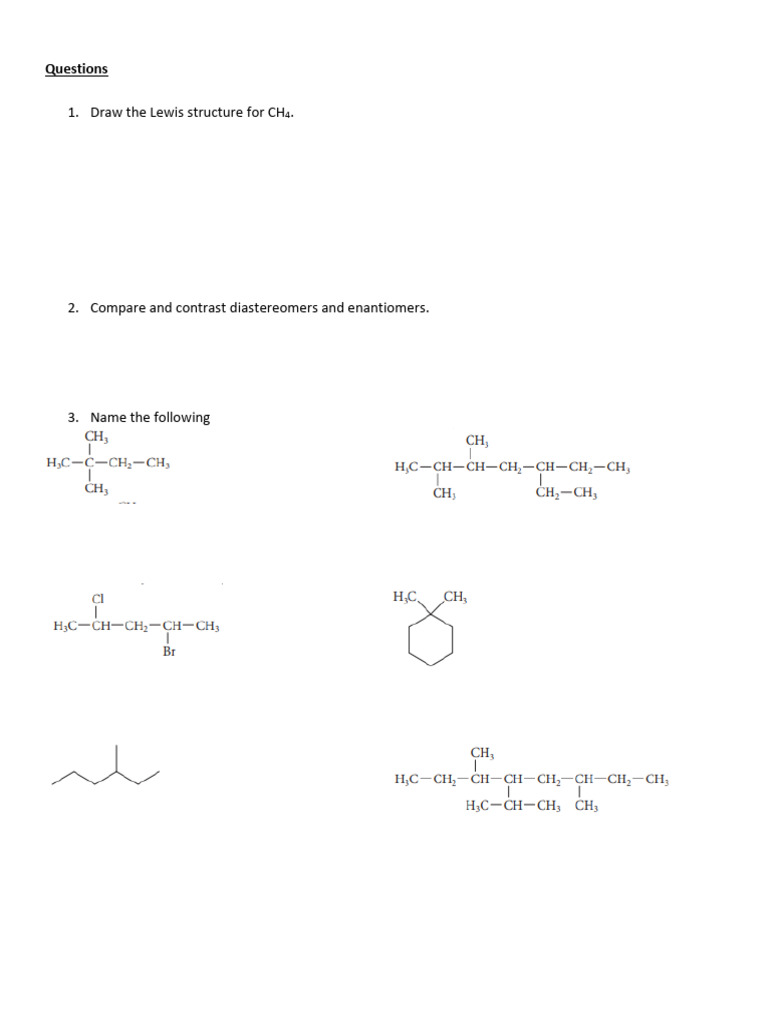 Alkene Questions Pdf