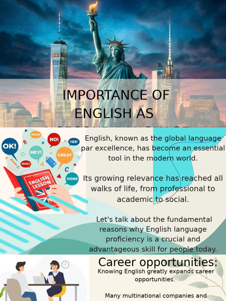 Importance of English As A Second Language. Equipo 5 PDF Microsot | PDF ...