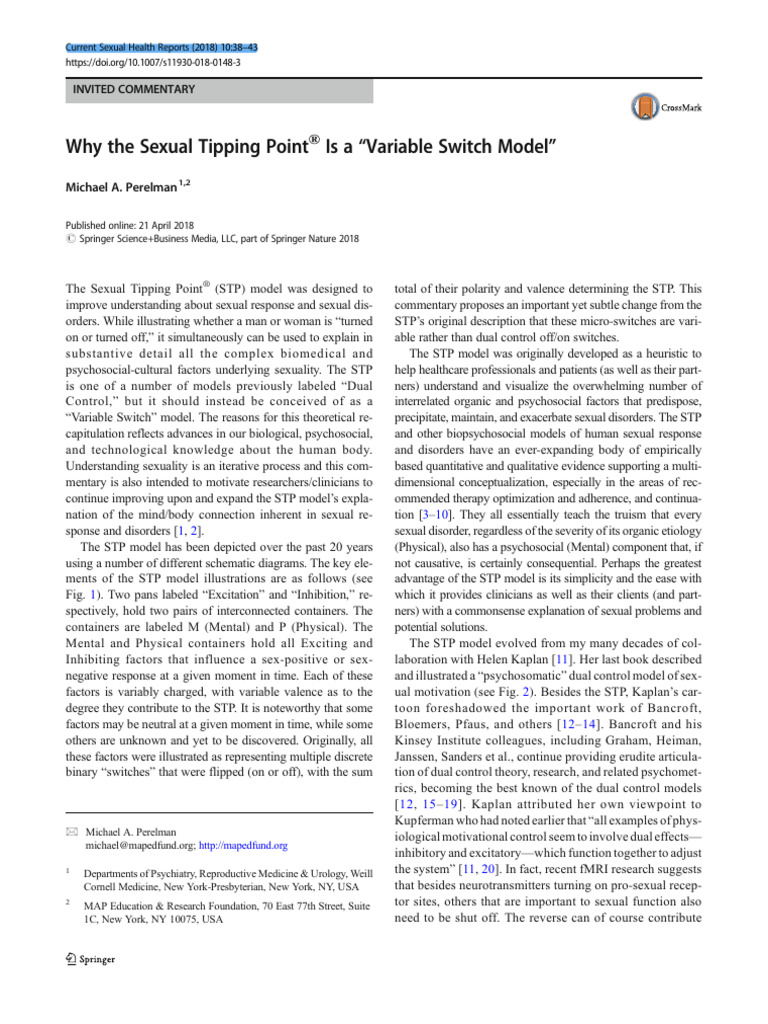 Perelman, M. A. (2018) - Why The Sexual Tipping Point Is A Variable ...