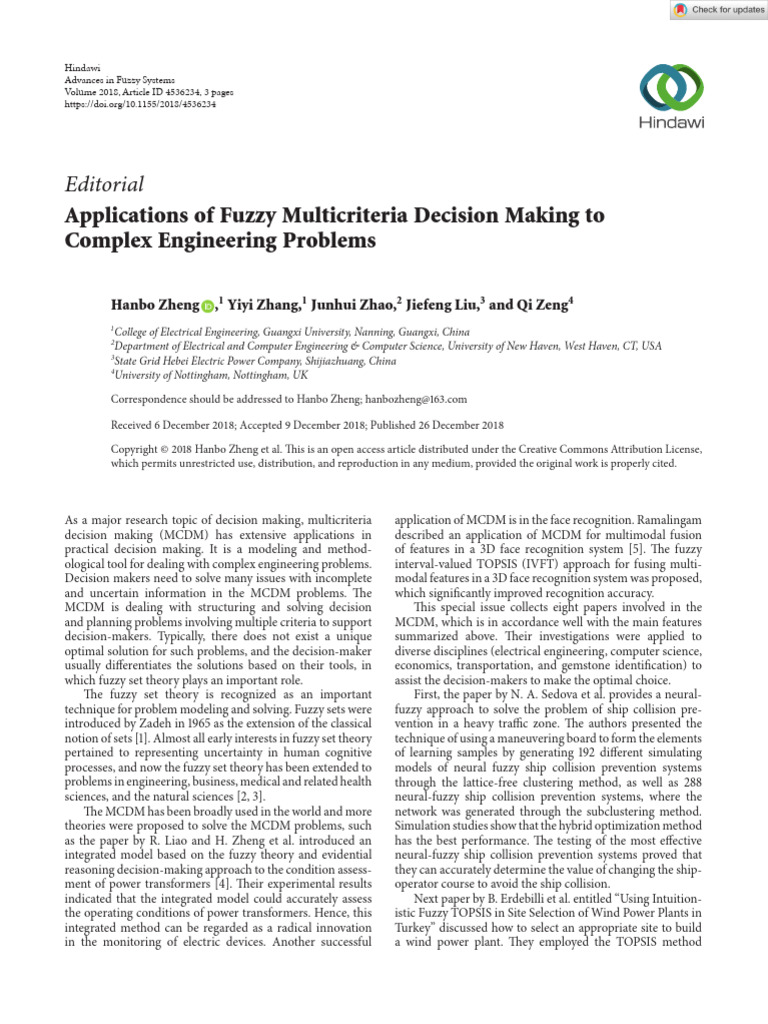 Applications of Fuzzy Multicriteria Decision Making To Complex ...