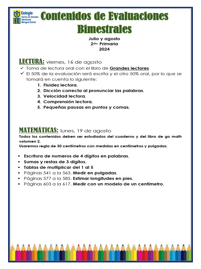 Plan de Estudio 2do Primaria 2024 | PDF