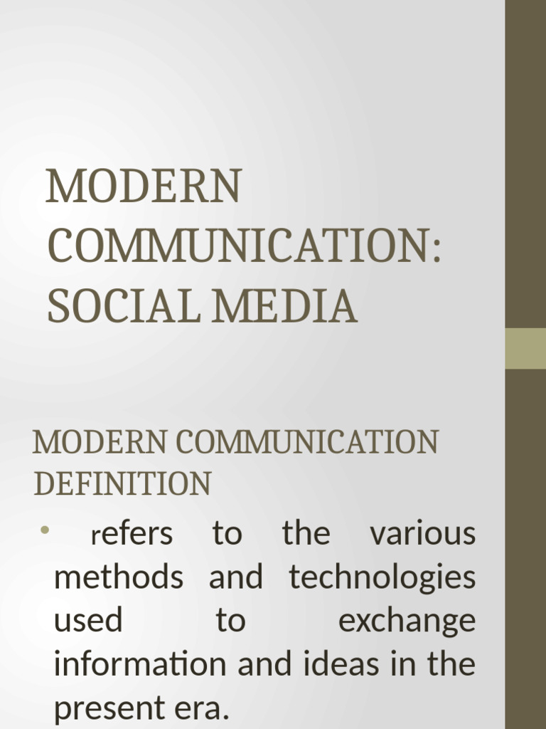 Social Media: Modern Communication Guide | PDF