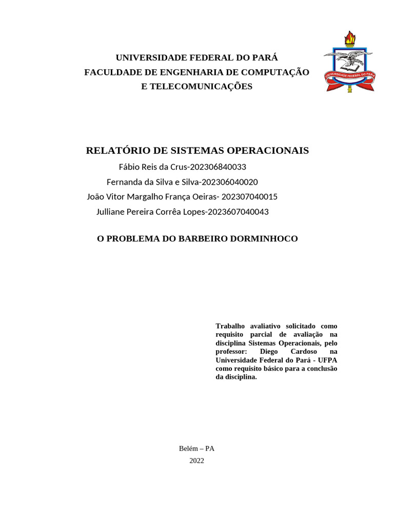 Problema do Barbeiro Dorminhoco | PDF | Thread (informática) | Ciência ...