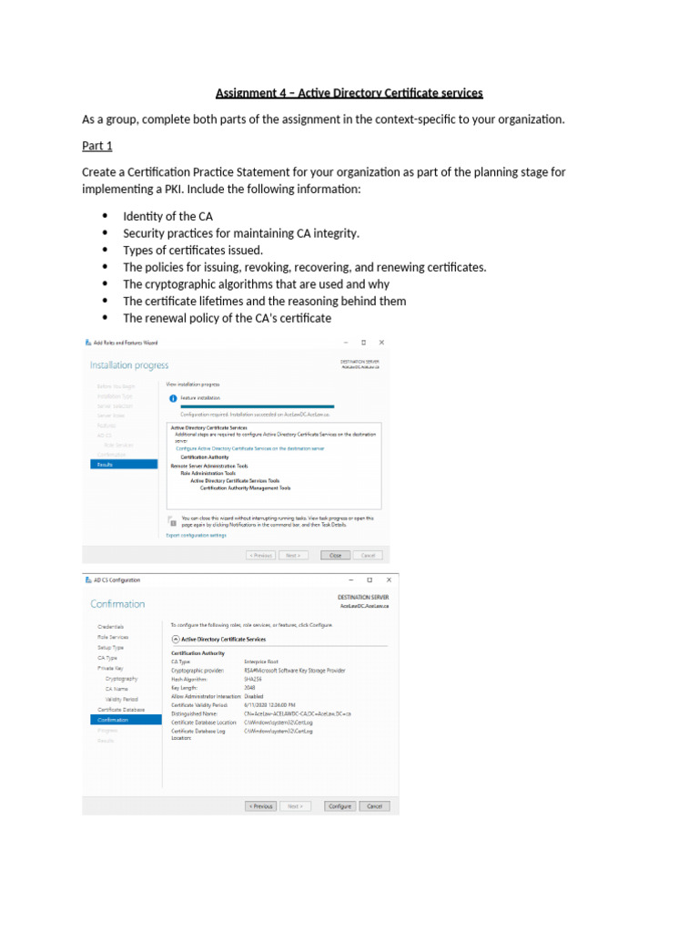 Active Directory Certificate Services Guide | PDF | Key (Cryptography ...