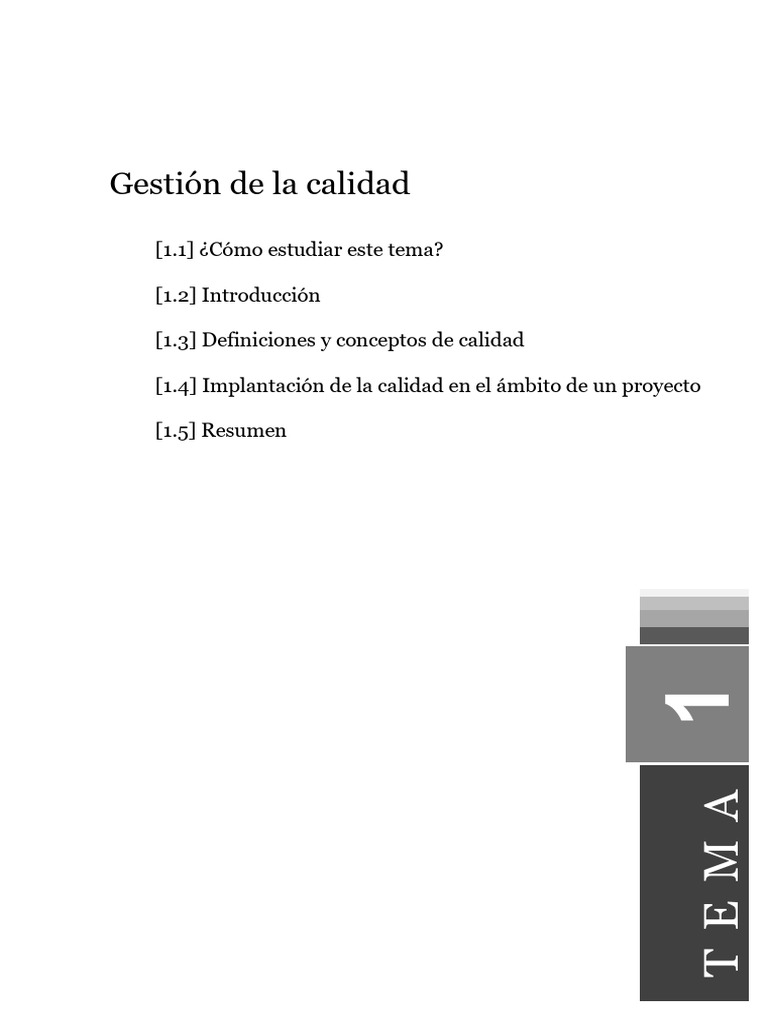 Gestión de Calidad en Proyectos | PDF | Calidad (comercial) | Gestión ...