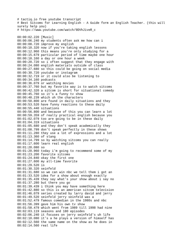 Tactiq Free Transcript 9DVhJiveR - C | PDF | Friends | Seinfeld