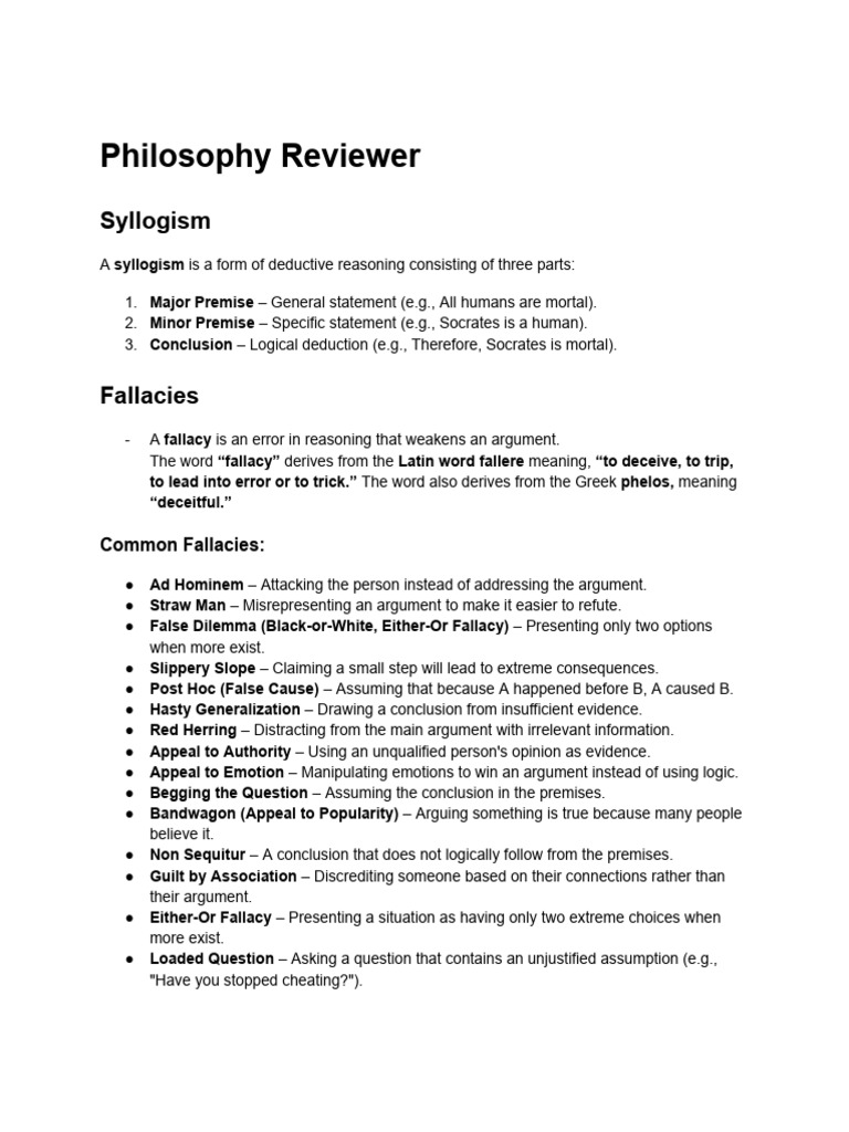 Philosophy Reviewer | PDF