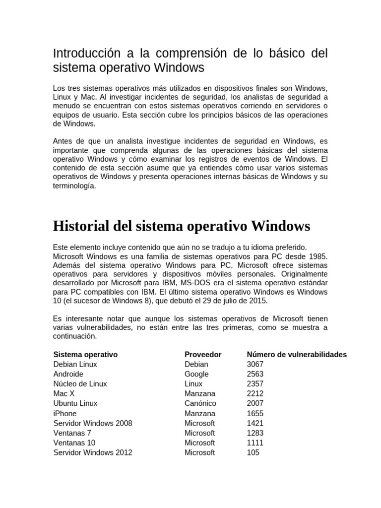 Fundamentos del Sistema Operativo Windows | PDF | Archivo de ...