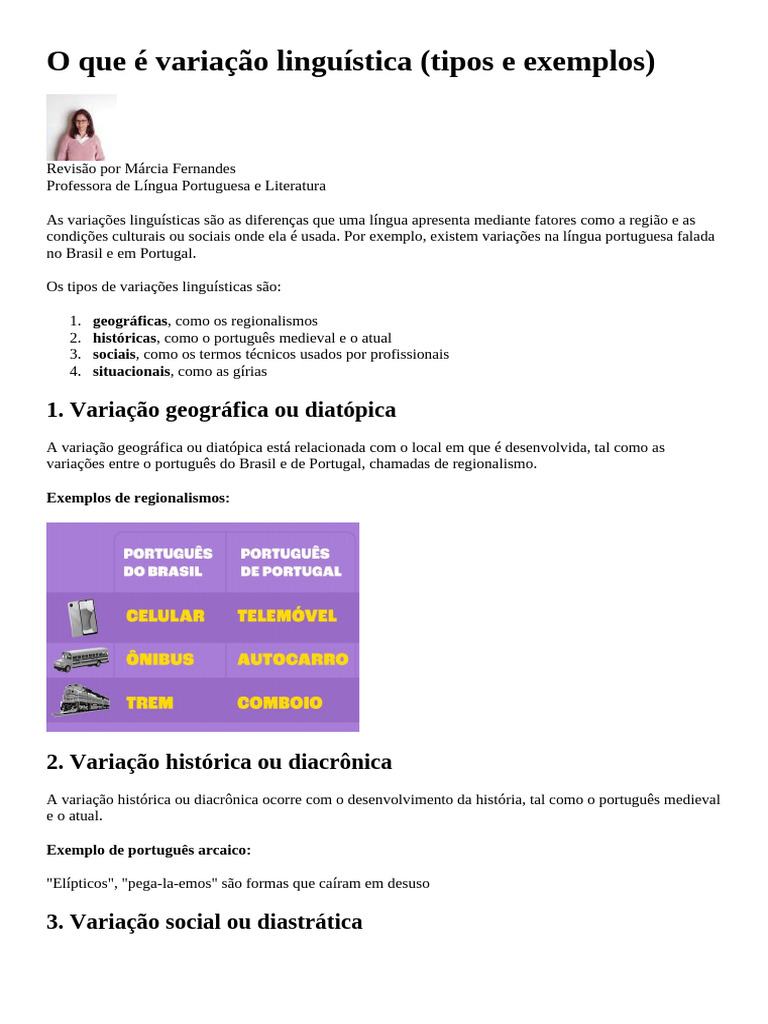 Tipos de Variação Linguística Explicados | PDF | Gramática | Linguística