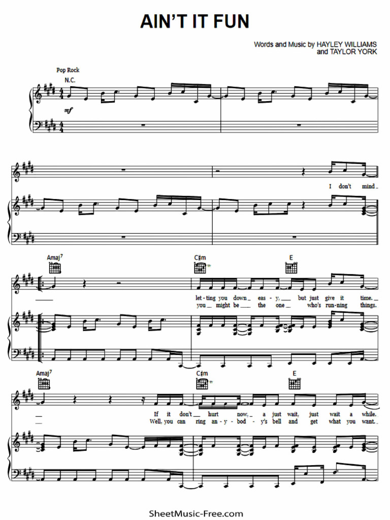 AIN T IT FUN PARAMORE BPM visual data 6
