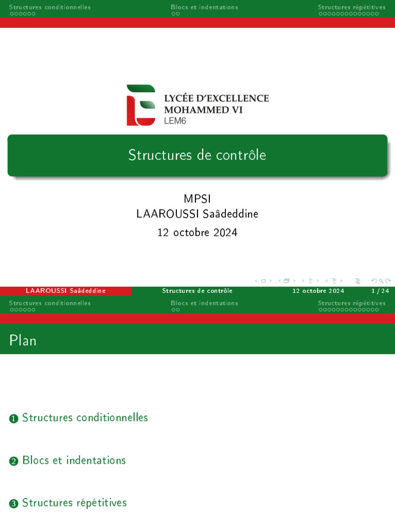 Structures de contrôle en Python | PDF | Structure de contrôle ...