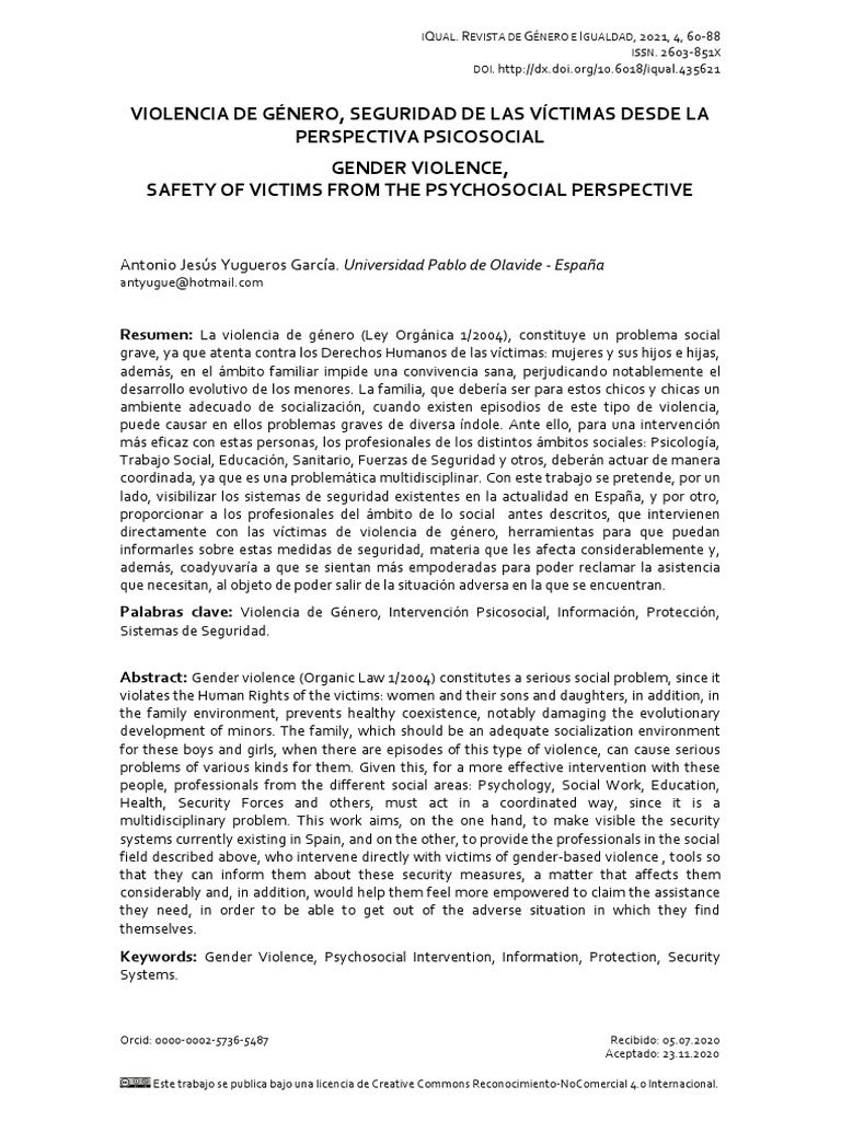 Violencia de Genero Seguridad de Las Victimas | PDF | La violencia ...