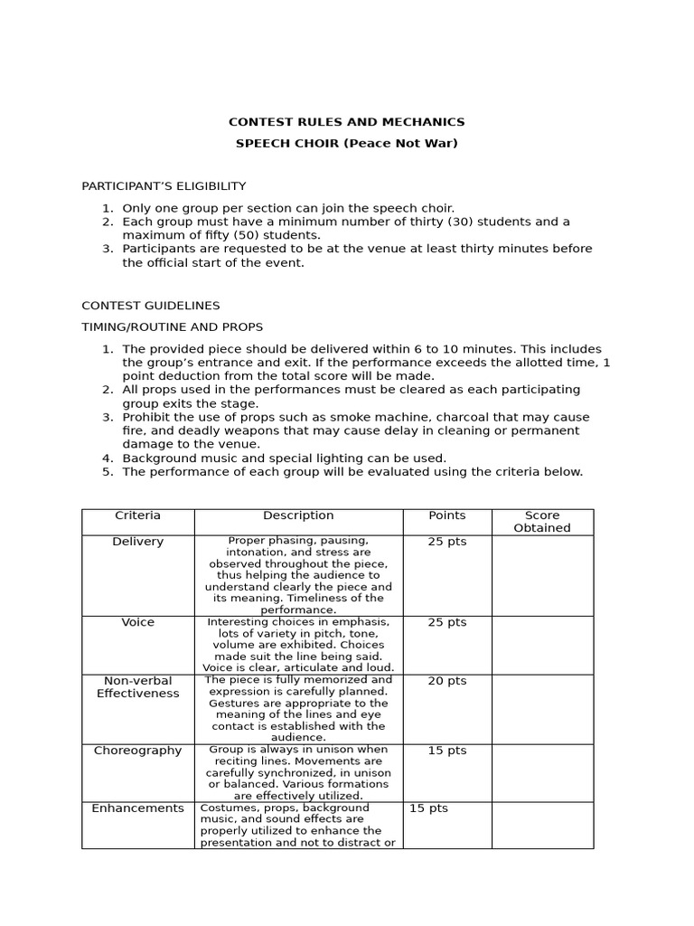Contest Rules and Mechanics | PDF