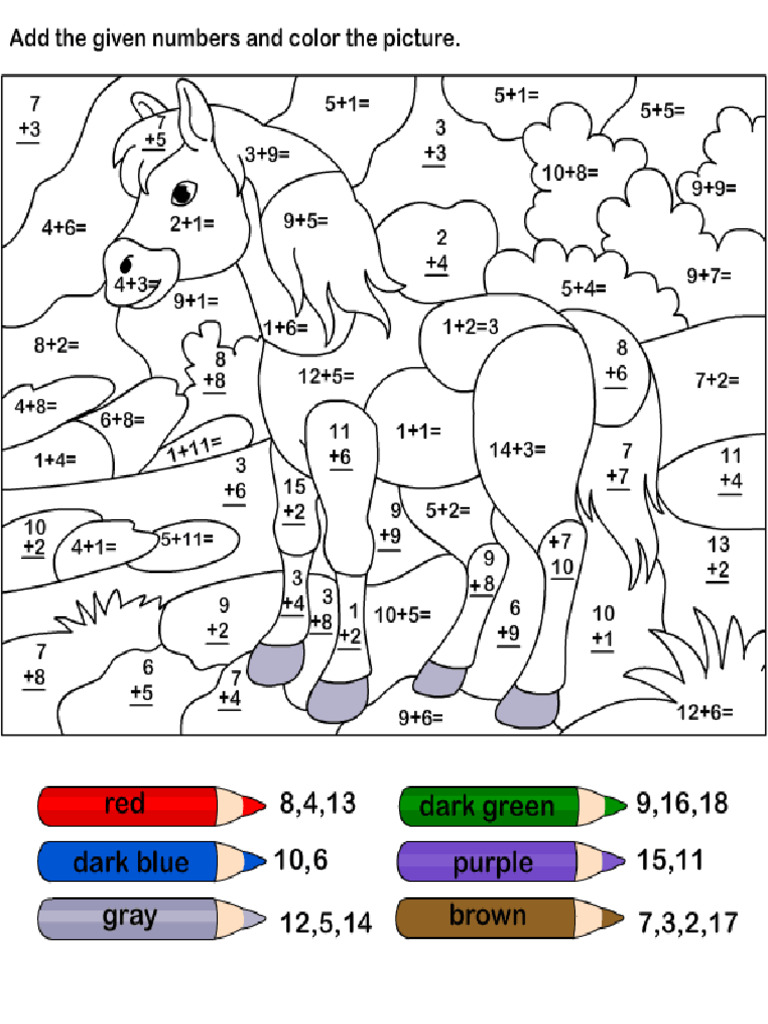 Addition Coloring Sheets v2 | PDF