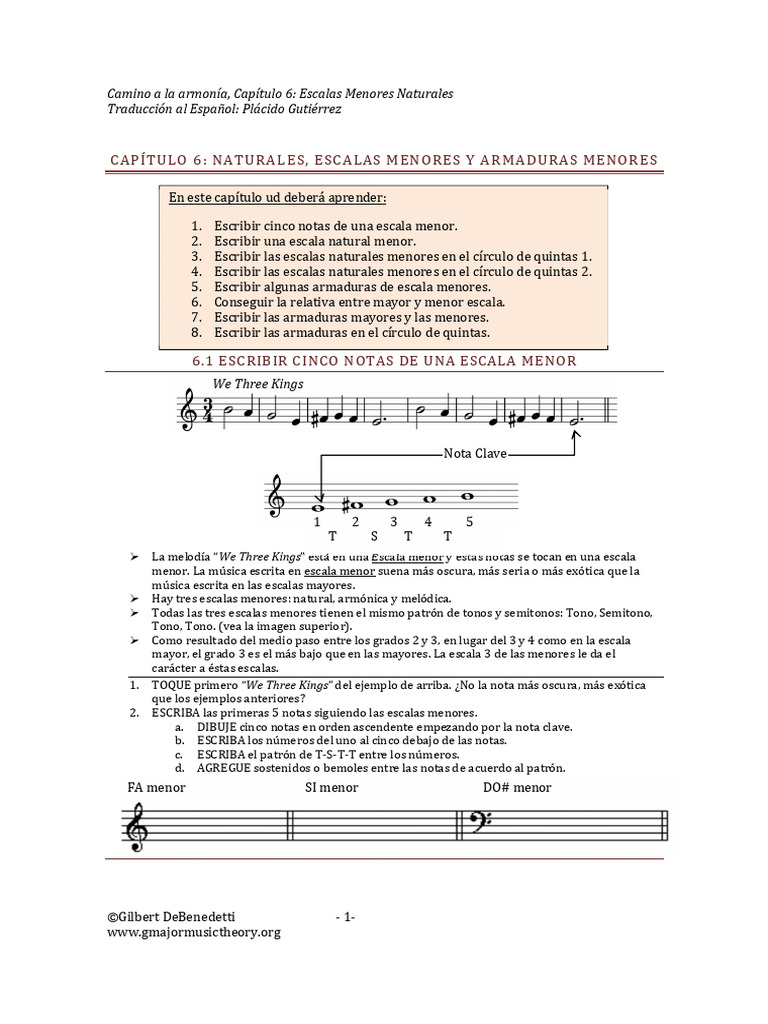 Escalas Menores Naturales en Música | PDF | Escala (música) | Escala menor