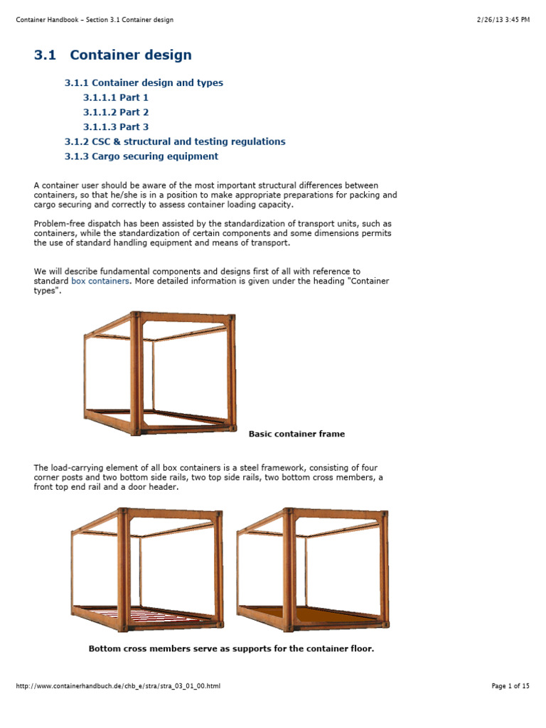 Container Design And Types Overview Pdf Forklift Wheel