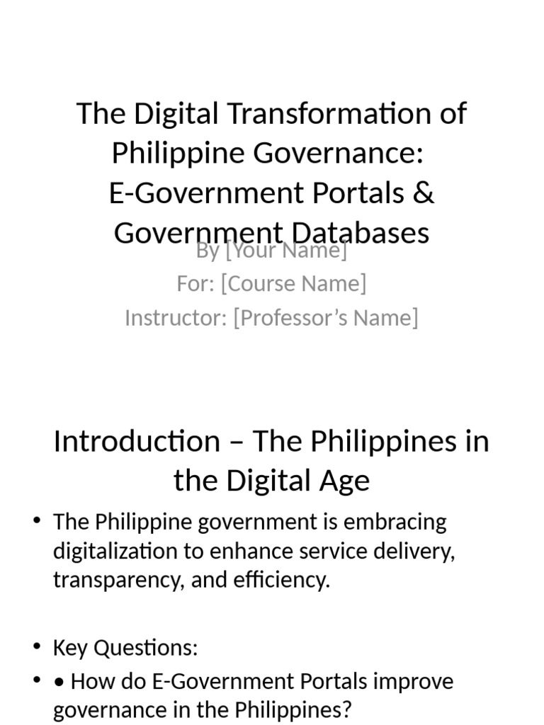Philippines E-Government Portal | PDF | E Government | Databases