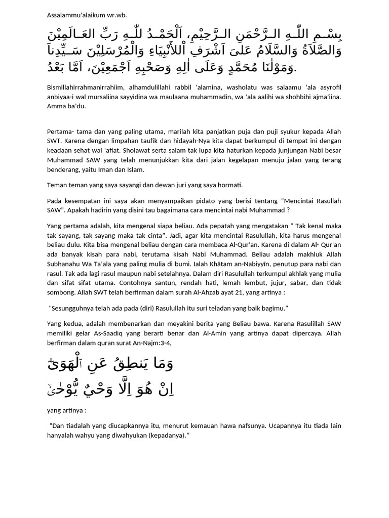 Mencintai Rasulullah SAW dengan Sepenuh Hati | PDF