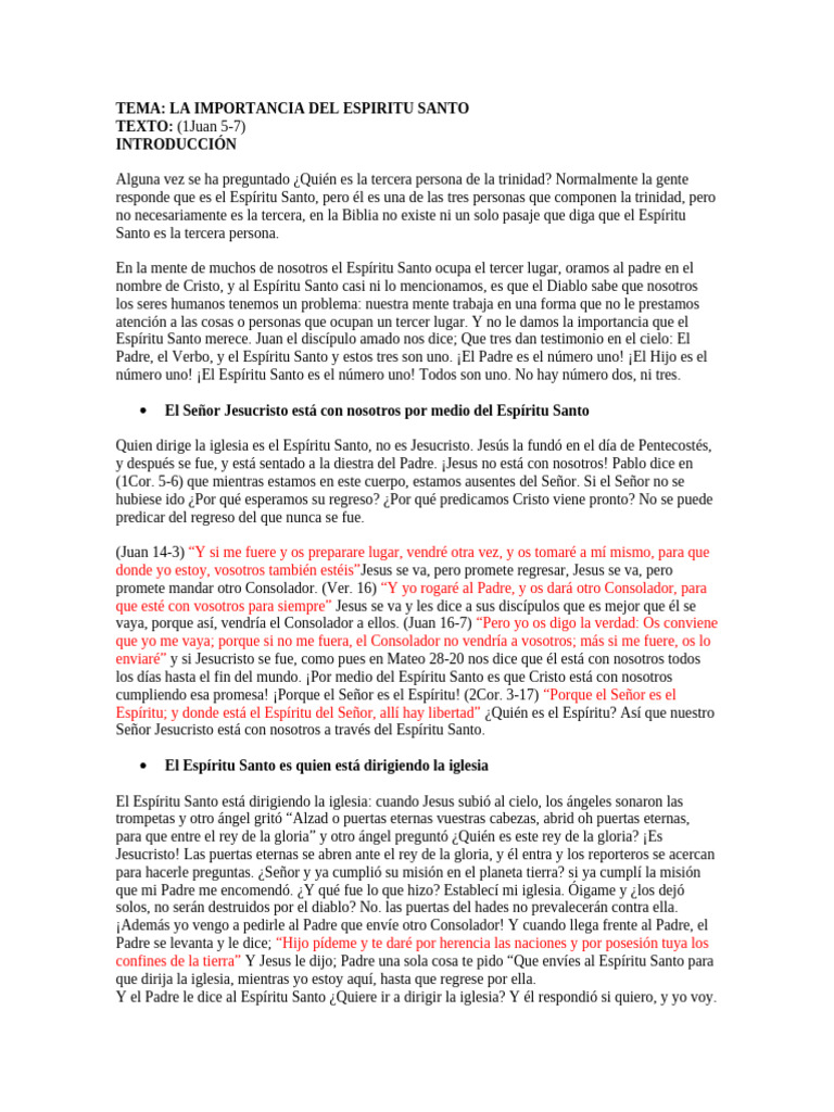 La Relevancia del Espíritu Santo en la Fe | PDF | espíritu Santo ...