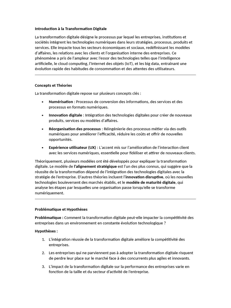 Introduction à la Transformation Digitale | PDF | Business | Économie