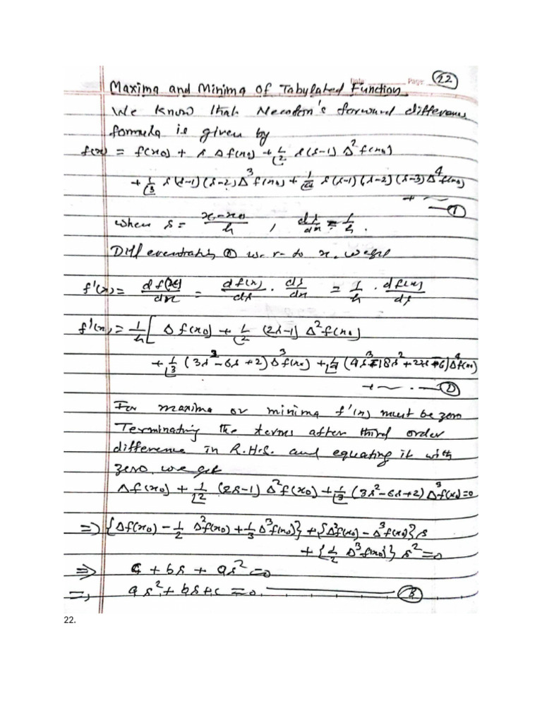 3.5 Maxima Minima of Tabulated Function | PDF