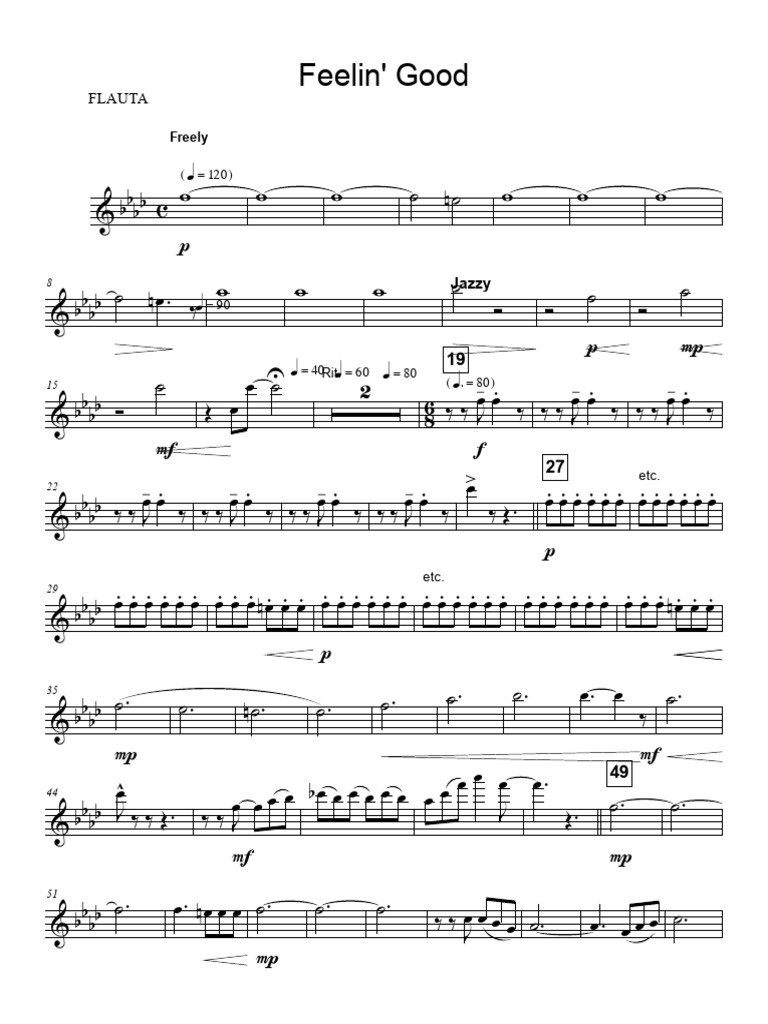 Feeling Good - Flute | PDF
