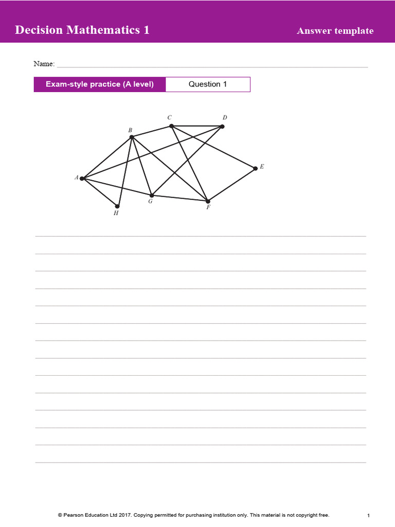 9FM0-3D A Level Decision Mathematics 1 - Practice Paper 1 Answer ...