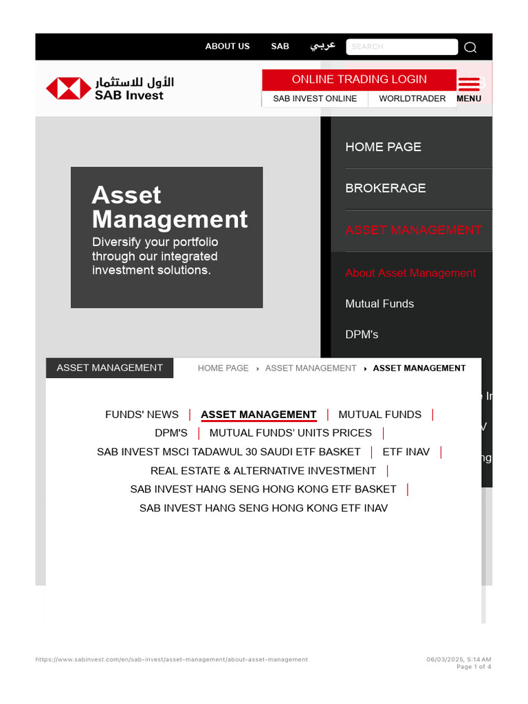 SAB Invest Asset Management Overview | PDF | Investment Management ...